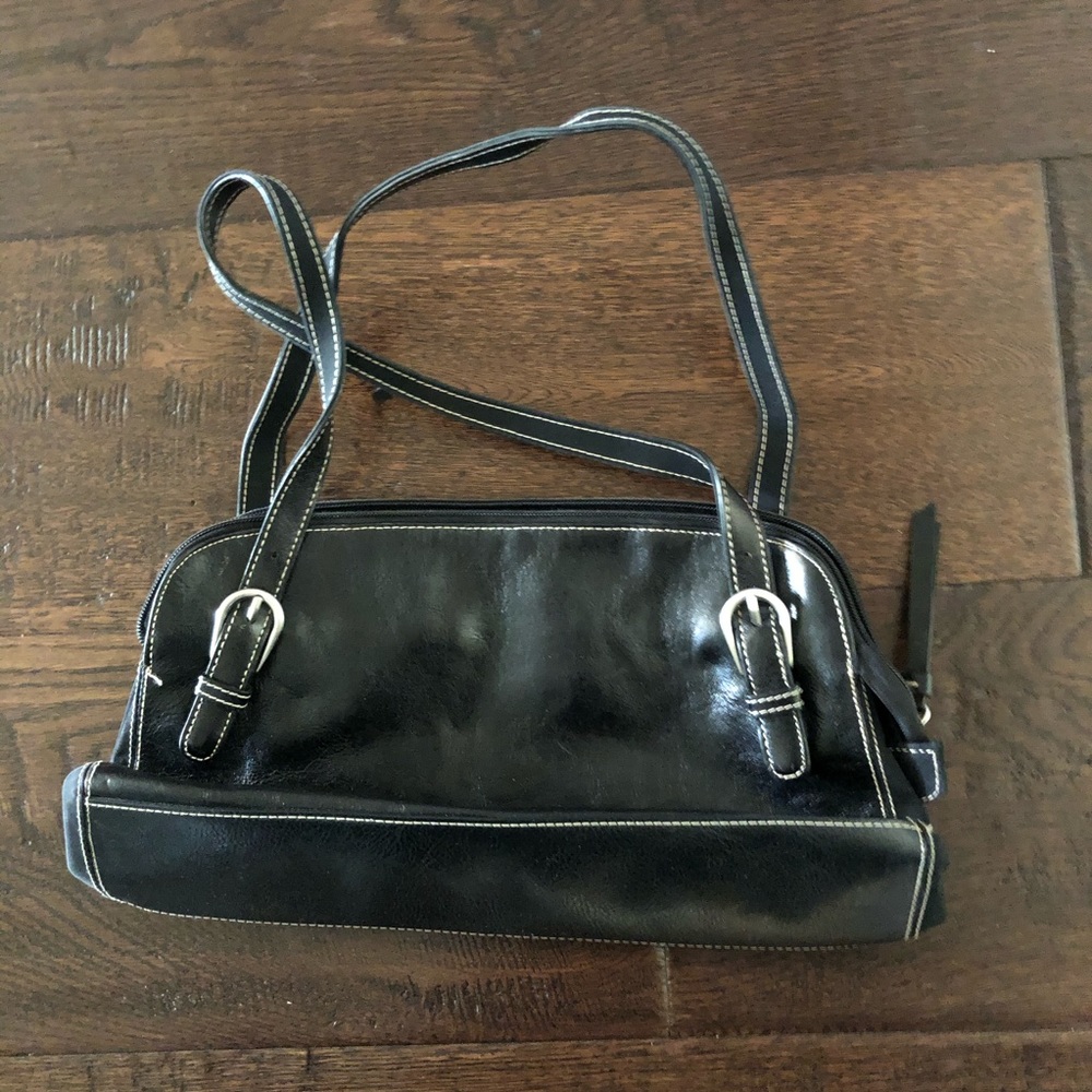 Franco Sarto black leather shoulder bag